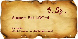 Vimmer Szilárd névjegykártya